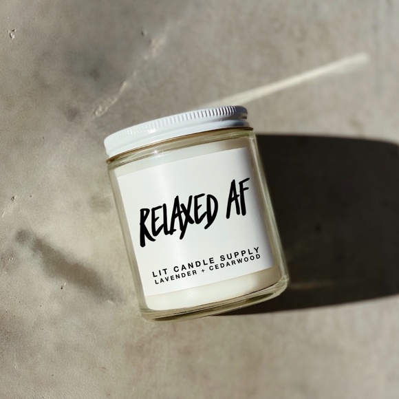 Lit Candle Supply "Relaxed A.F." Soy Candle 8 oz. - Picture 2 of 3